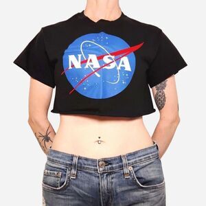 NASA Crop Tee Size Small Black